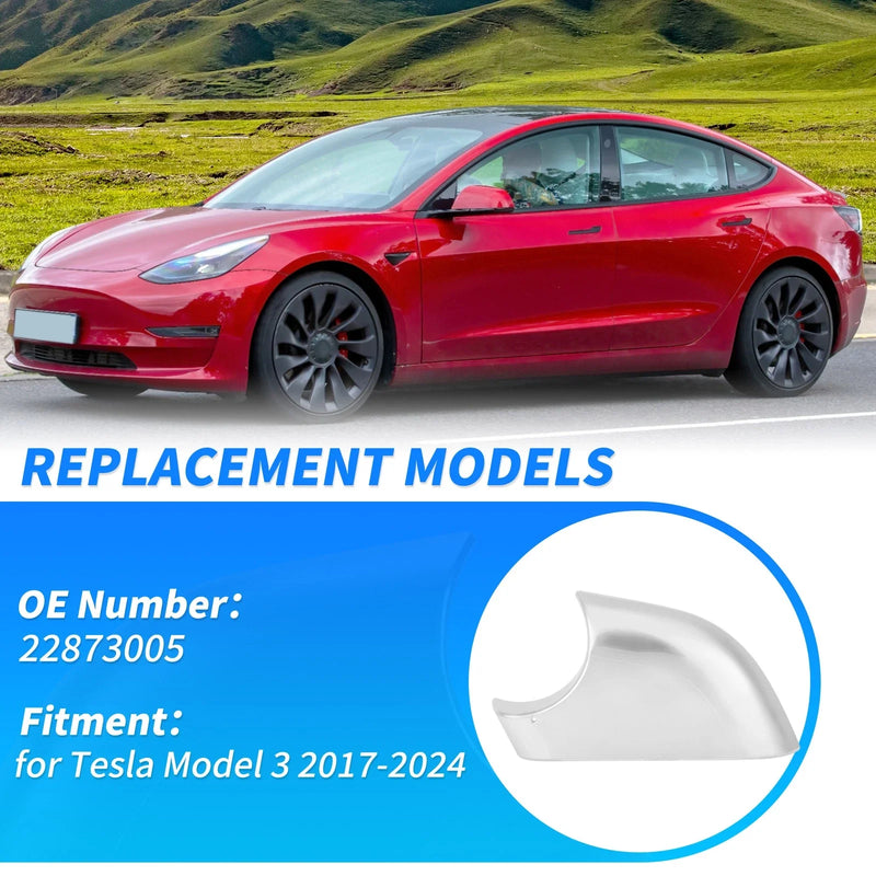 Tesla Model 3 Left Driver Side Chrome Mirror Lower Cover (2017-2024)