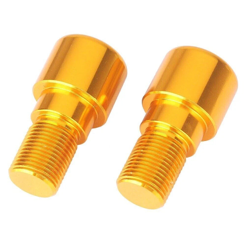 Motorcycle Dirt Bike 18mm Gold Handlebar Grips End Cap Plugs
