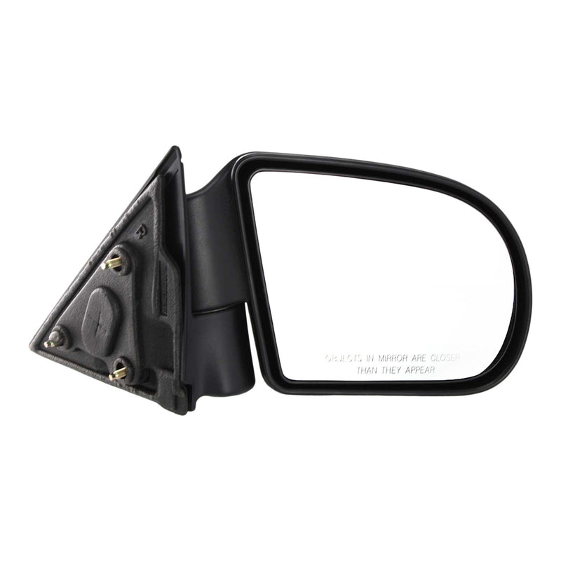 Black Textured Manual Side View Mirror Passenger Right RH