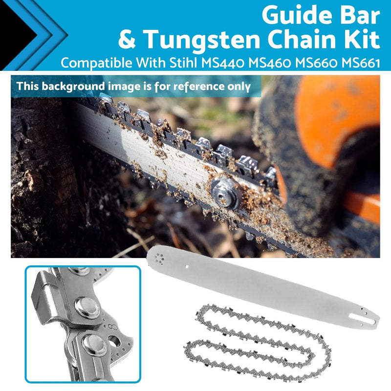 Stihl MS440 MS460 MS660 MS661 24" Bar & Chain 3/8 .063 84DL Tungsten