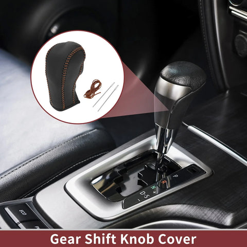 Chevrolet Cruze Gear Shift Knob Cover Faux Leather Black/Brown (2011-2015)