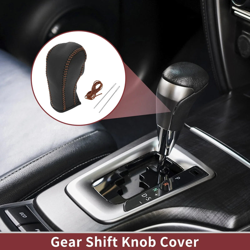 Chevrolet Cruze Gear Shift Knob Cover Faux Leather Black/Brown (2011-2015)
