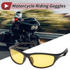 Motorcycle Riding Goggles Yellow Lens Black Frame Tri-acetel Cellulose PC