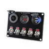Racing Car LED 5 Gang Rocker Ignition Switch Panel with Dual USB