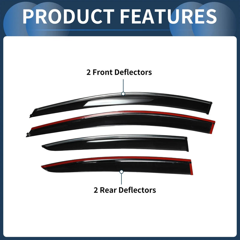 Chevrolet Cruze (2011-2011) Side Window Visors Black Window Deflectors