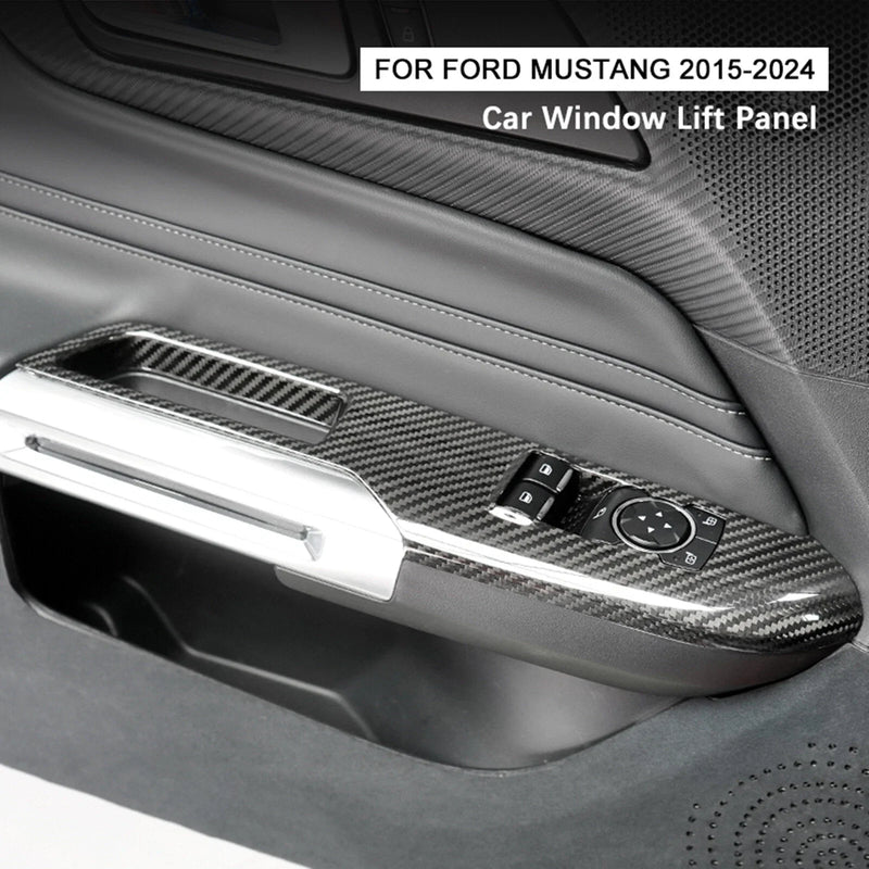 Ford Mustang (2024 - ) Carbon Fiber Door Window Lift Switch Panel Cover