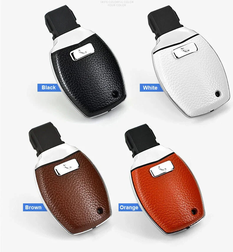 Benz Class A B C E S GLC CLA Brown Smart Leather FOB Key Cover Case Fit