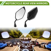 M10 Rear View Mirrors Leaf Shape Carbon Fiber Pattern Black Iron