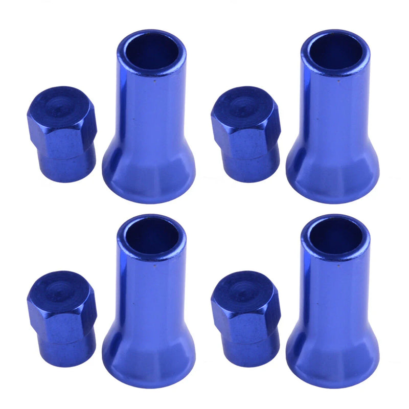 Car 4 x Aluminum Alloy Tire Valve Stem Caps & Sleeve Covers (All Years)