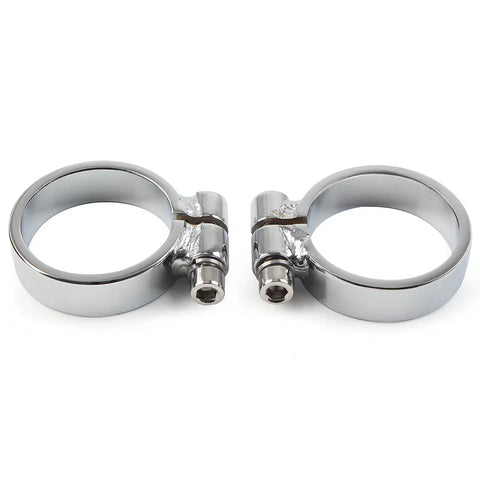 Harley XL Ironhead Sportster 1000 Chrome Exhaust Port Clamps (1957-1985)
