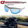 1 Pc Motorcycle Riding Goggles Blue Lens White Frame Tri-acetel Cellulose