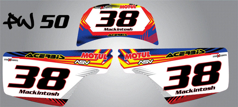 Yamaha PW 50 Pee Wee 50 Neon Style Custom Number Plate Graphics