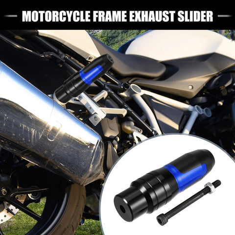 BMW R1250 Blue Frame Exhaust Slider Anti-Collision Protector