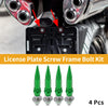 Universal Motorcycle License Plate Screws Cover 82mm Green 4 Pcs