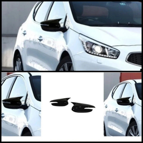 Kia Ceed Side View Mirror Covers Gloss Black 2 Piece (2012-2017)