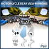 Pair Motorcycle Rear View Mirrors Side Rearview Mirror Aluminum Silver Tone