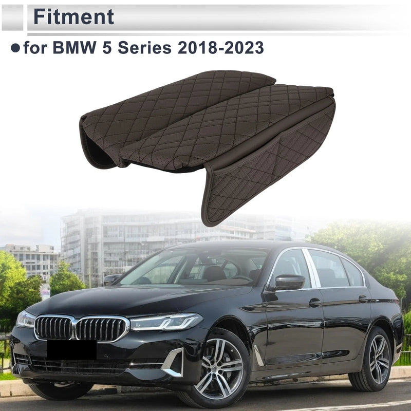 BMW 5 Series (2018-2023) Deep Brown Center Console Cover with Storage Bag
