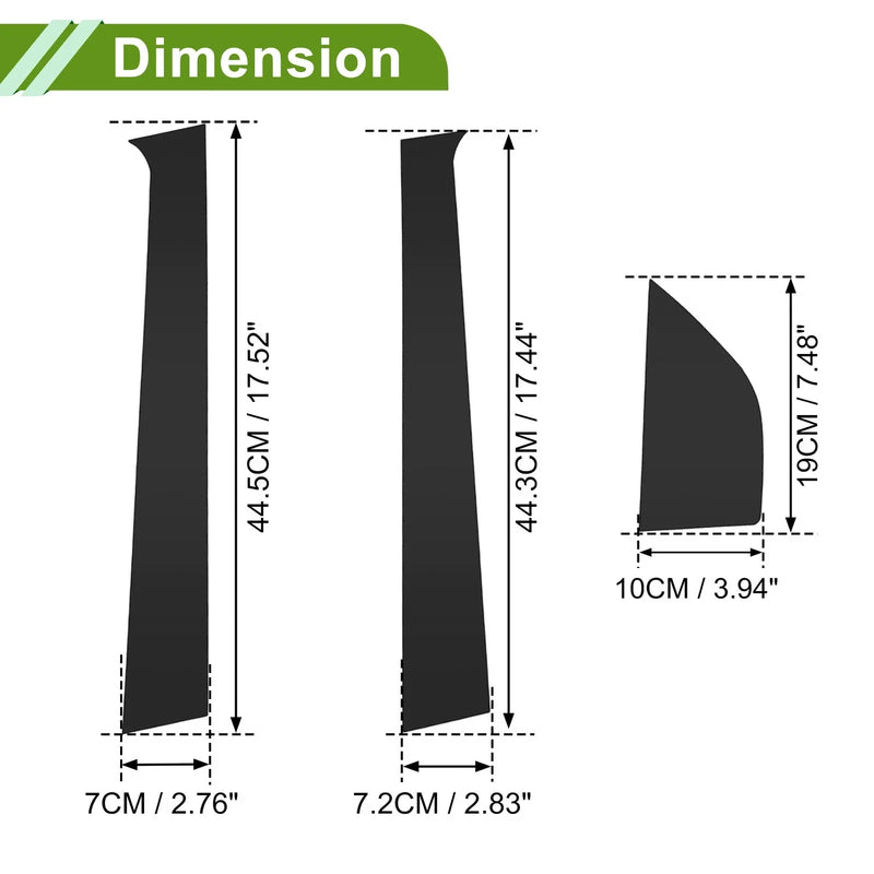Chevy Aveo 6 x Pillar Window Trim (2002 - 2006)