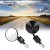 M6 Motorcycle Rear View Mirrors Round Shape Black Aluminum Alloy 1set