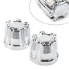 Harley Softail Touring Street Glide Chrome Front Cut Axle Nut Cap Covers