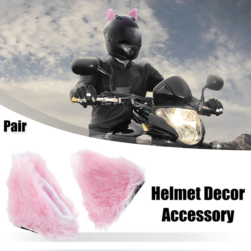Bicycle Motorcycle 1 Pair Plush Cat Ears Shape Helmet Decoration