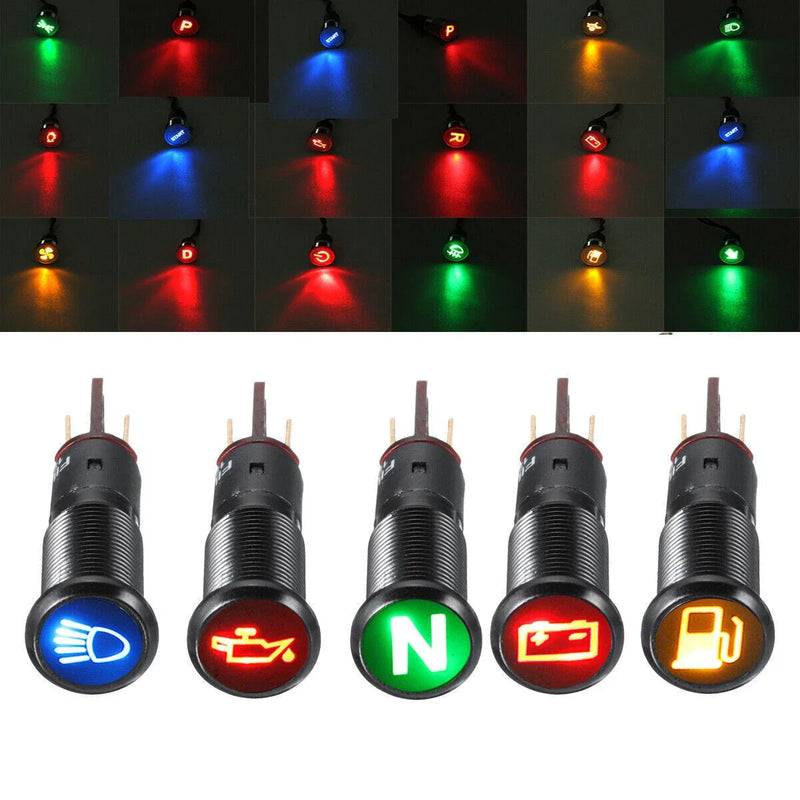Car Boat 12V 16mm LED Dash Panel Indicator Light