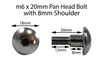 Yamaha R1 R6 4x Rubber Fairing Eyelets & m6 Stainless Steel Shoulder Bolts