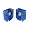 Dirt Pit Bike ATV Blue Fat Bar Mount Clamps Risers Adaptor 7/8 to 1-1/8