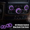 Dodge Ram 1500 (2019-2023) - 4 x Purple AC Switch Knob Cover Ring Trim