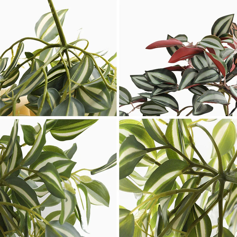 Home Decor 15" Faux Peperomia Watermelon Hanging Plants