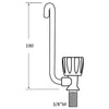Single Tap Faucet Right Hand Blue Cold 360° Fold Down Chrome Plated Brass