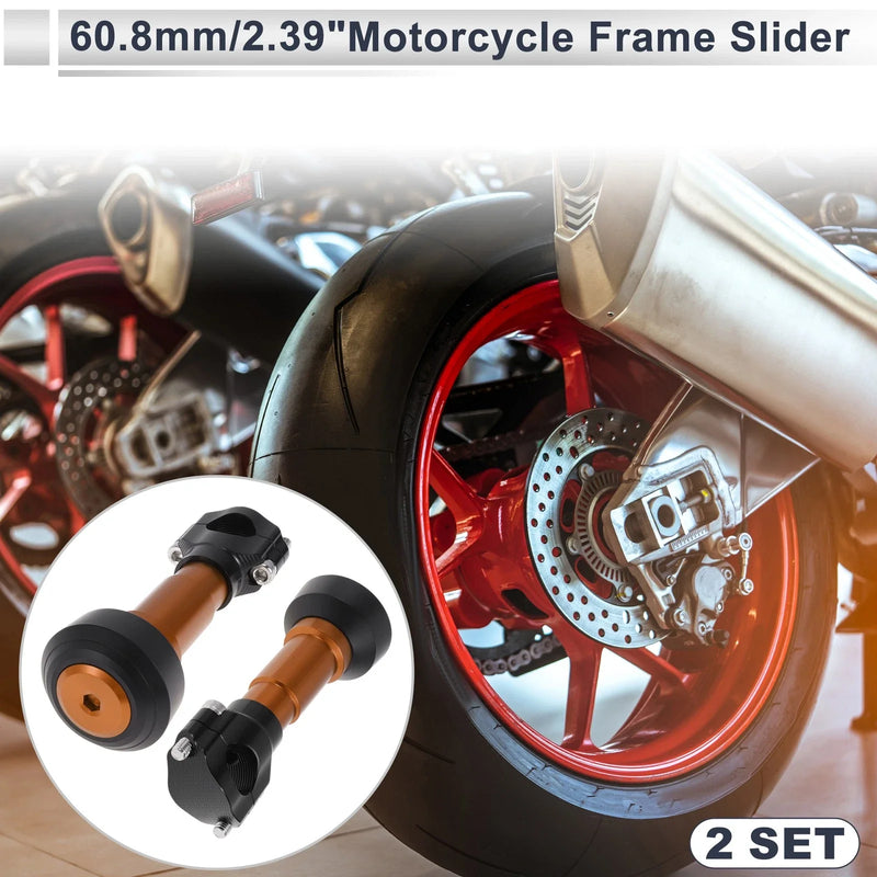 Frame Slider 0.87-1.1in Aluminum Alloy Plastic Motorcycle Slider Frame Orange