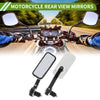 M8 Rear View Mirrors 1 x Set Square Shape Black White Aluminum Plastic