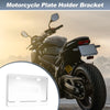 Motorcycle Registration Plate Holder Bracket 26x10 mm Hole Silver Tone