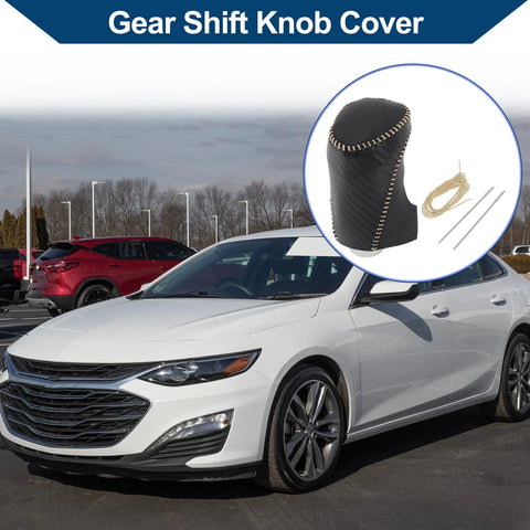 Chevrolet Malibu Black Carbon Fiber Beige Gear Shift Knob Cover