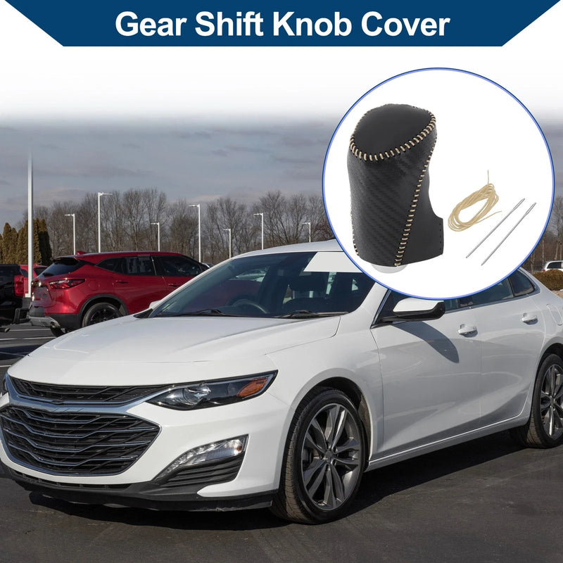 Chevrolet Malibu Black Carbon Fiber Beige Gear Shift Knob Cover