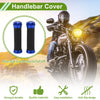 Motorcycle Aluminum Rubber Blue 7/8" 22mm Handlebar Grips Cover