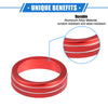 Toyota Highlander (2020-2023) Red 4 x AC Climate Control Knob Rings