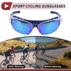 1 x Motorcycle Riding Goggles Blue Lens Blue White Frame UV400