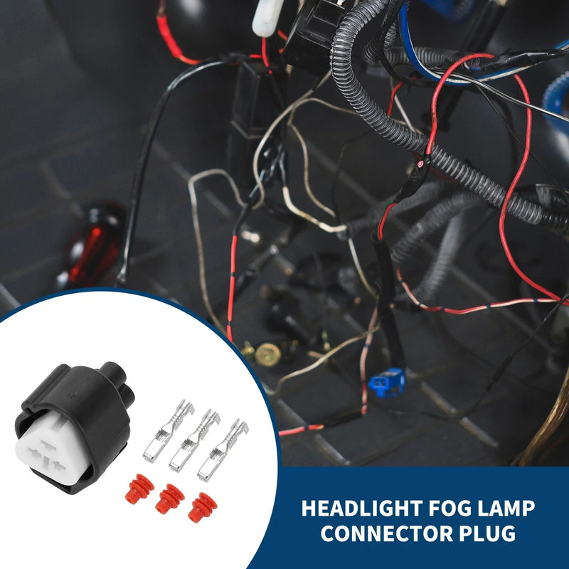 Toyota 3 Pin 1 Set Headlight Fog Lamp Connector Plug Female Wire Terminal