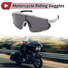 Motorcycle Riding Goggles Black Lens White Frame UV400