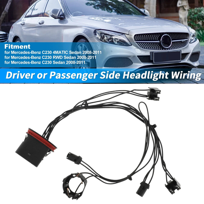 Mercedes-Benz W204 C300 C230 C350 Headlight Wiring Harness (2008-2011)
