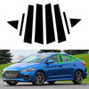 Hyundai Elantra 8x Glossy Black Door Trim Window Pillar Posts (2017-2020)