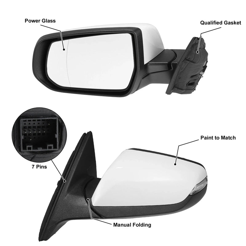 Chevrolet Malibu Hybrid Left Side Exterior Door Mirror Assembly White