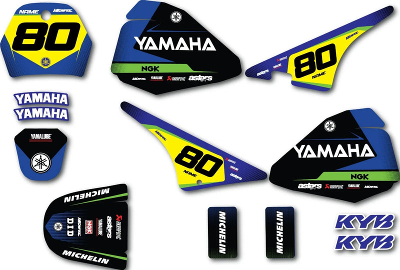 YAMAHA PW Pee Wee 80 Stickers Decals Custom Graphic Kit Warsaw Style