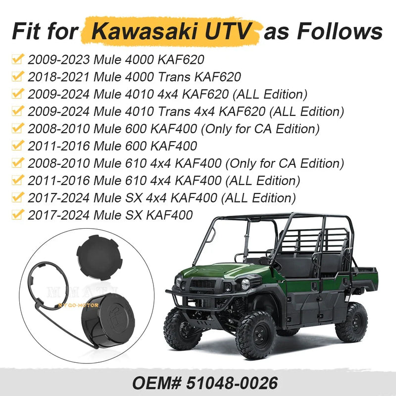 Kawasaki Mule 4000 4010 600 610 SX Gas Cap with Gasket