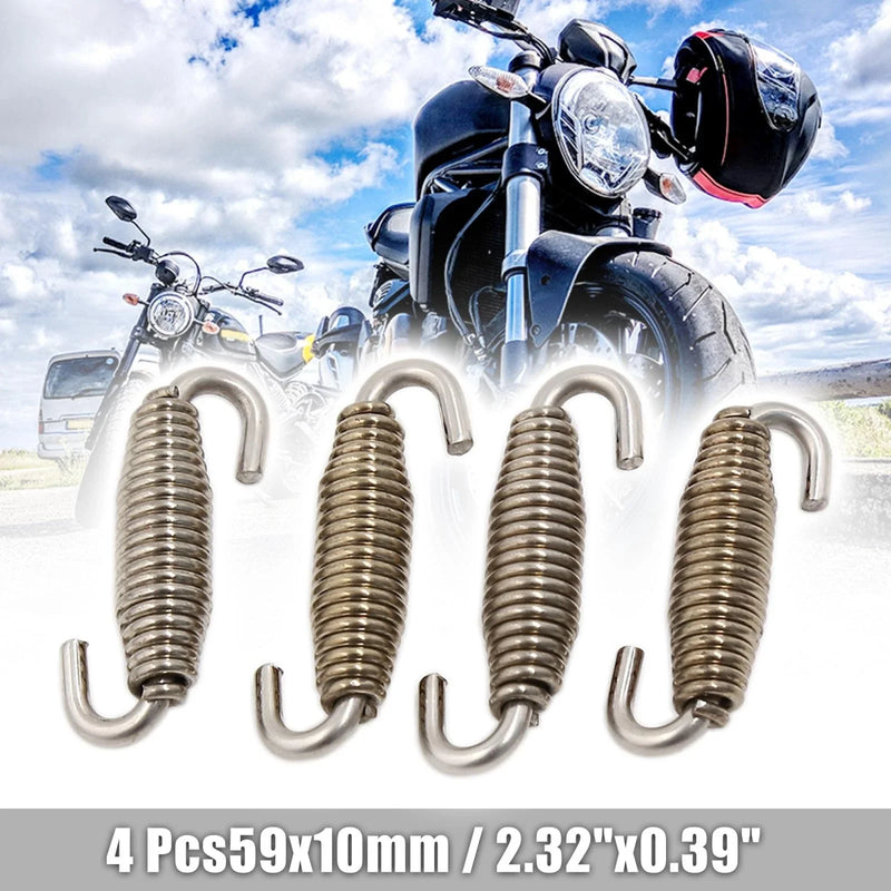 Motorcycle 4 x 59mm Swivel Universal Muffler Exhaust Pipe Spring