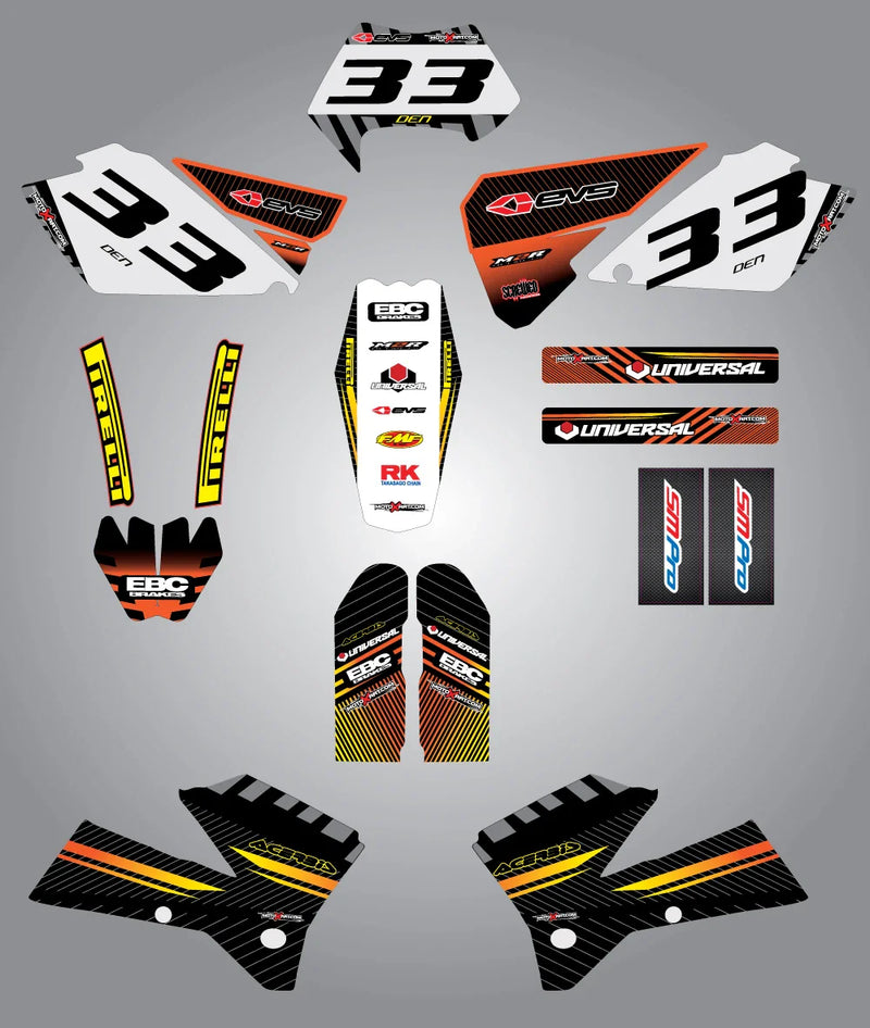 KTM EXC Series 2004 Factory Style Full Sticker Kit