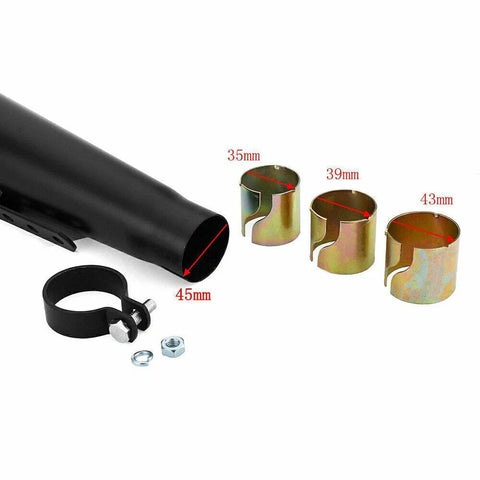 GSXR 750, YZF R6 2 x Black Cafe Reverse Cone Megaphone Exhaust Pipes