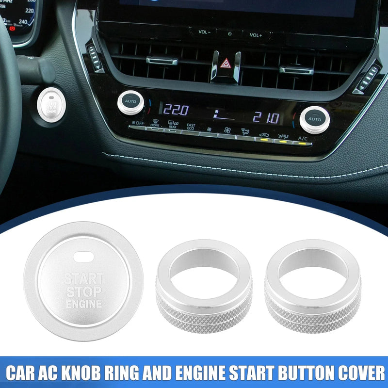 Toyota Corolla AC Knob Ring Engine Start Button Cover / 4Pcs